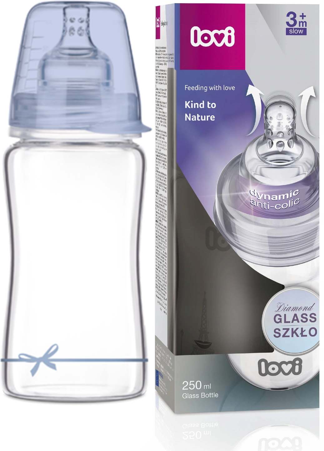 

Lovi Butelka Szklana Diamond Glass 250ml Smoczek