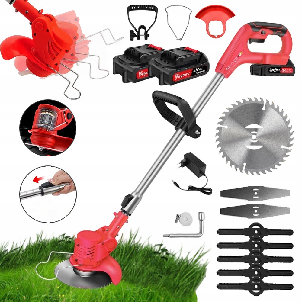 Aku Vyžínač Křovinořez Sekačka Na Trávu se 3 typy čepelí