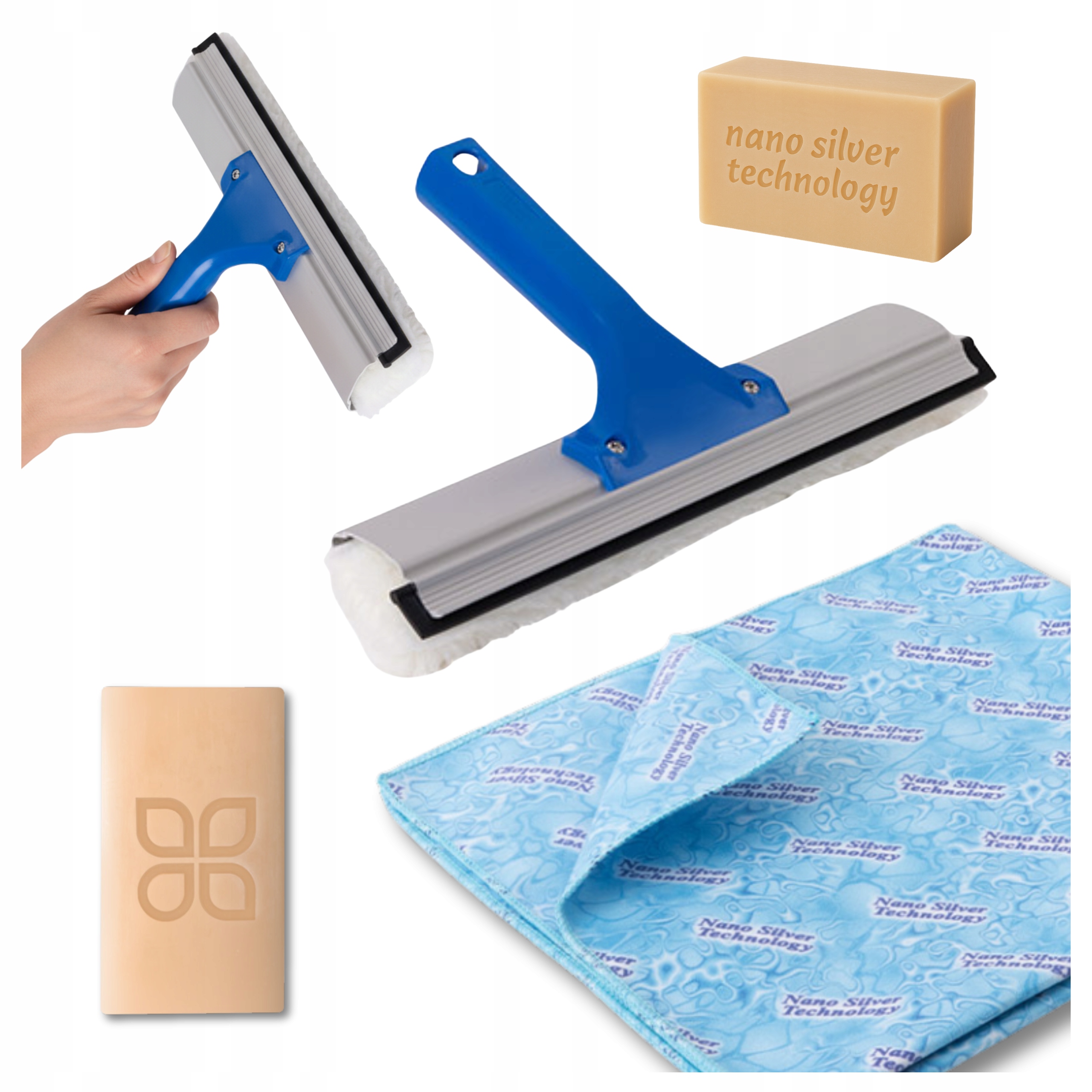 Raypath Zestaw do Mycia Okien XL Myjka Czyścik SunBeam 100G Mydło Szare