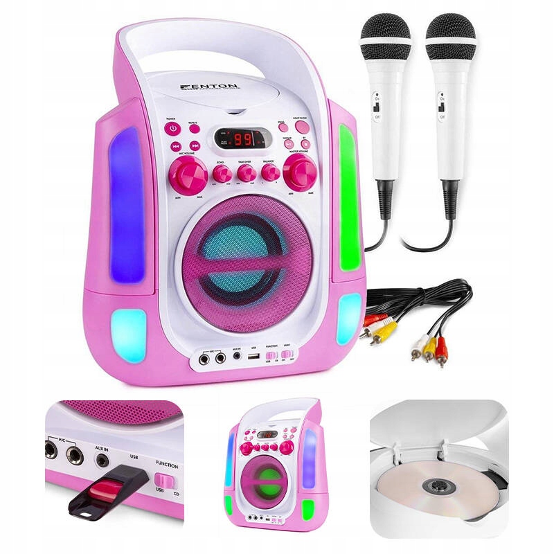 Głośnik bluetooth Karaoke Led Rca Aux CD+G/2 MIC