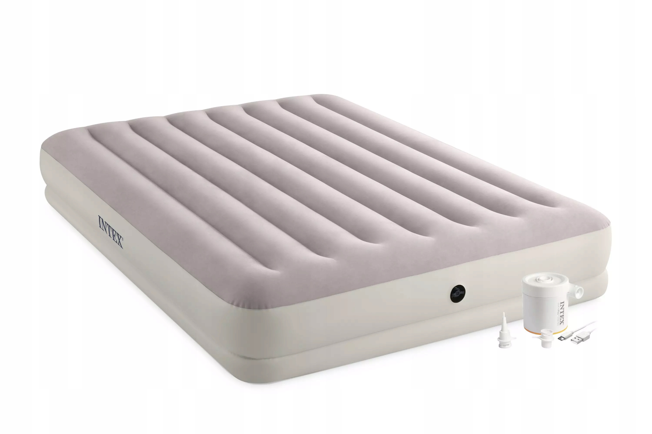 Materac do spania 203 x 152 x 30 cm wraz z pompką elektryczna Usb Intex