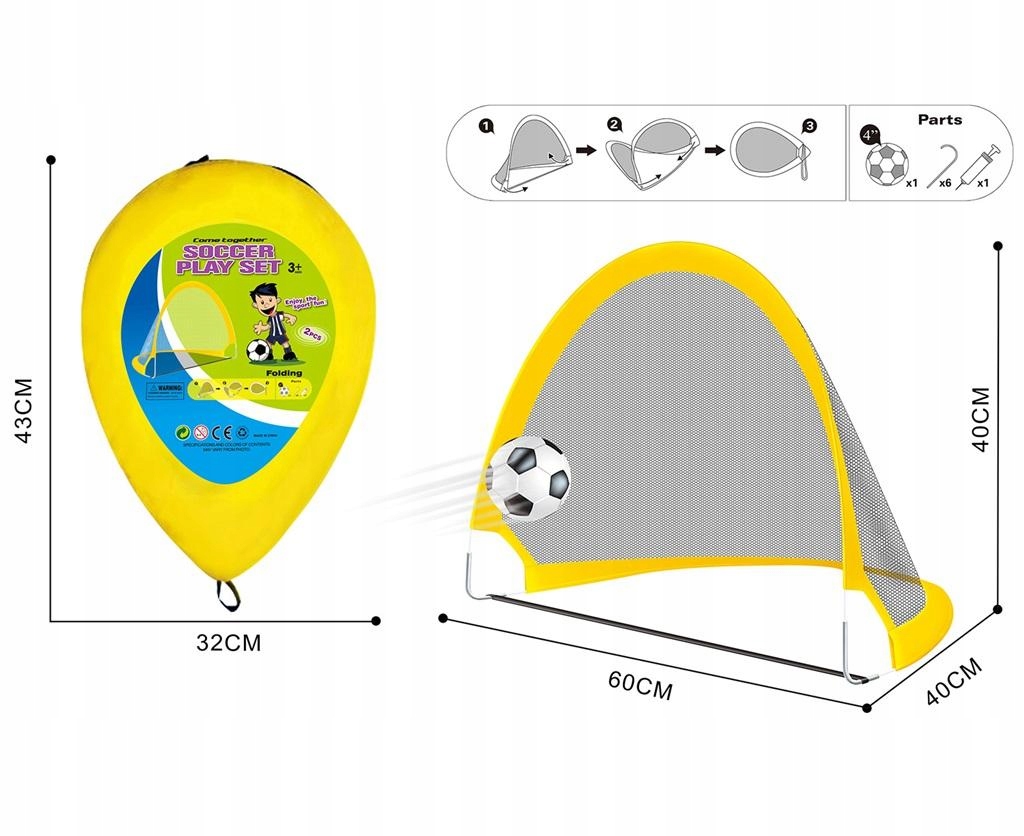ZESTAW BRAMKA SAMOROZKŁADALNA Z PIŁKĄ