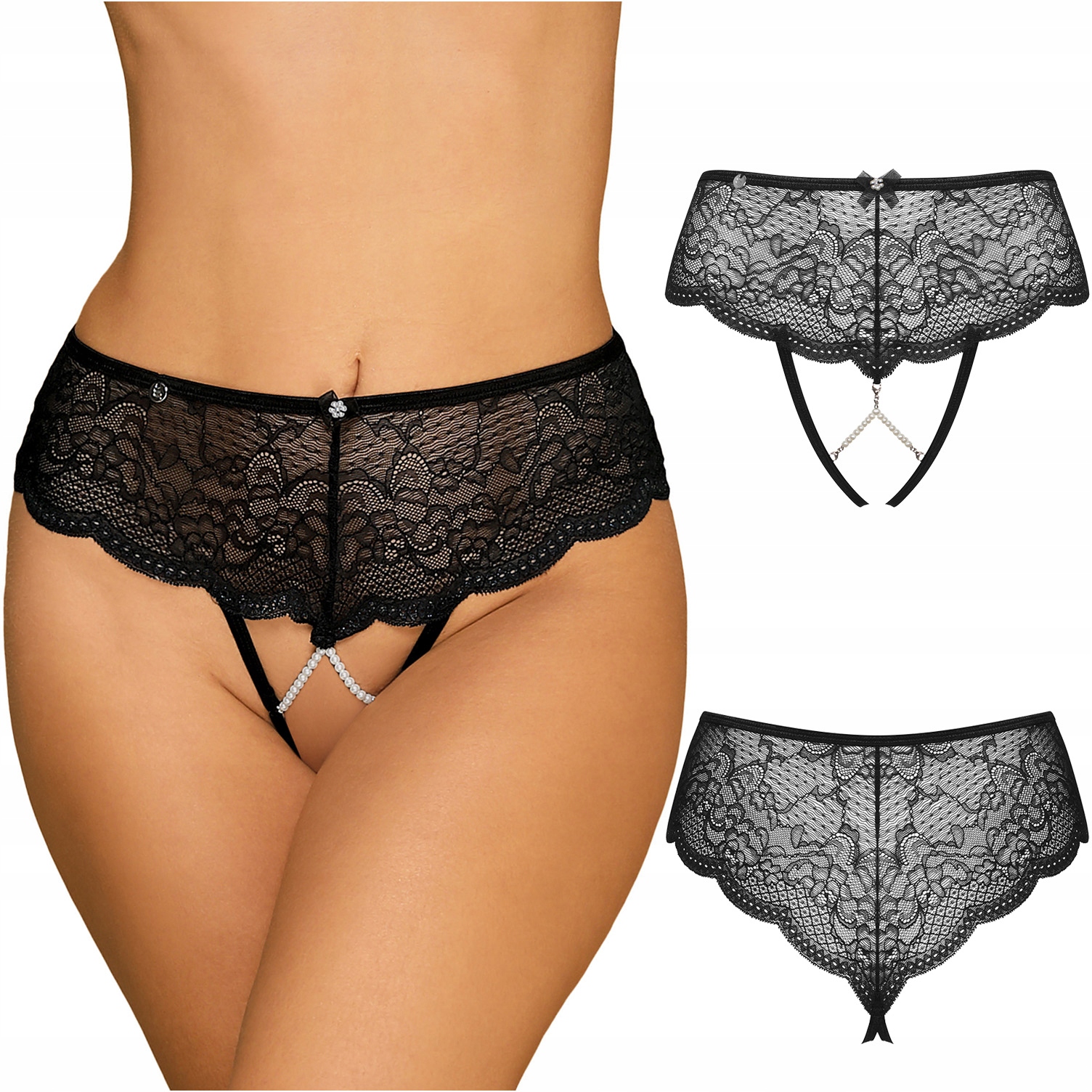 

Obsessive Pearlove otwarte figi z perełkami S/m