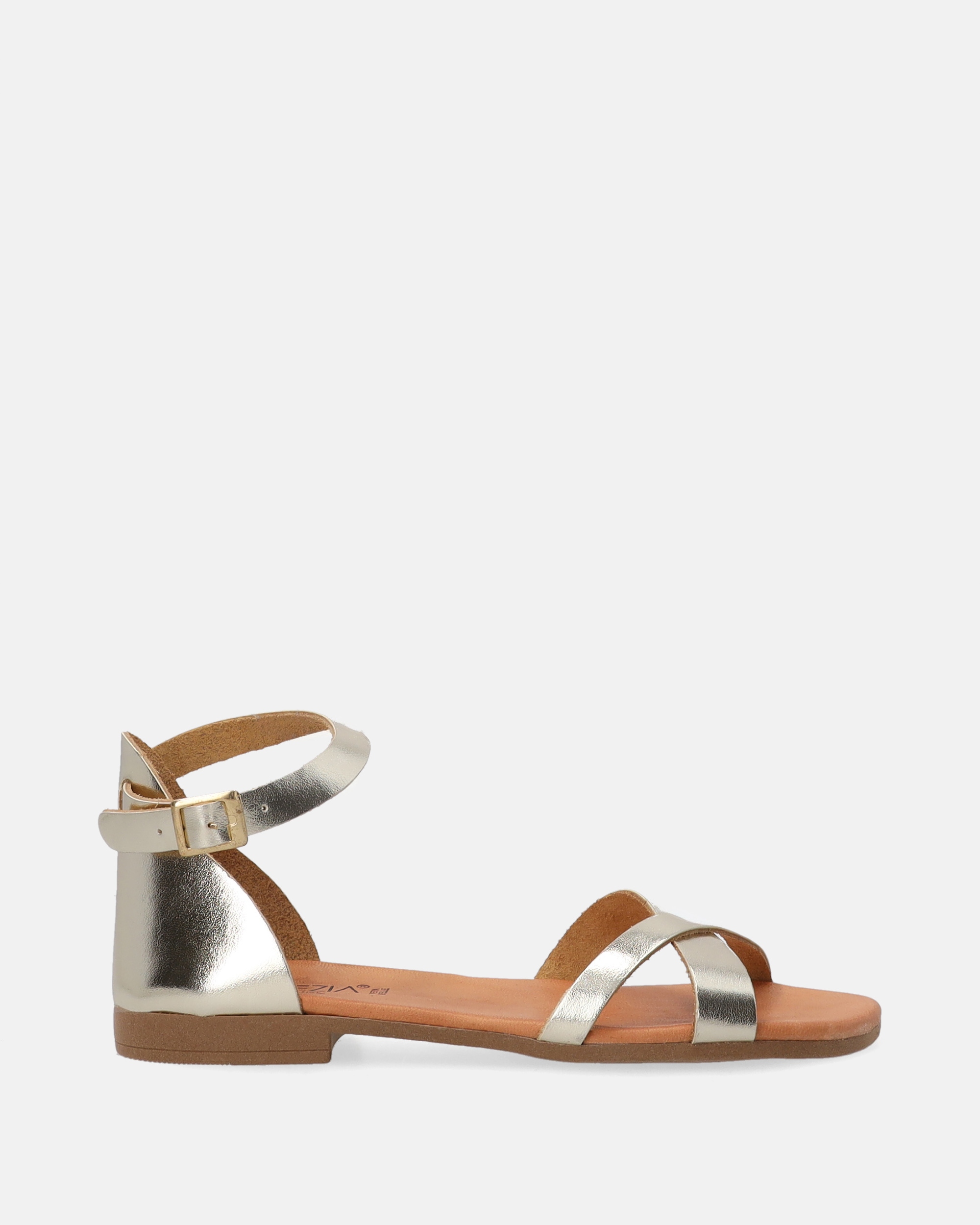 Venezia Złote Sandały Damskie Ze Skóry Rozmiar 39