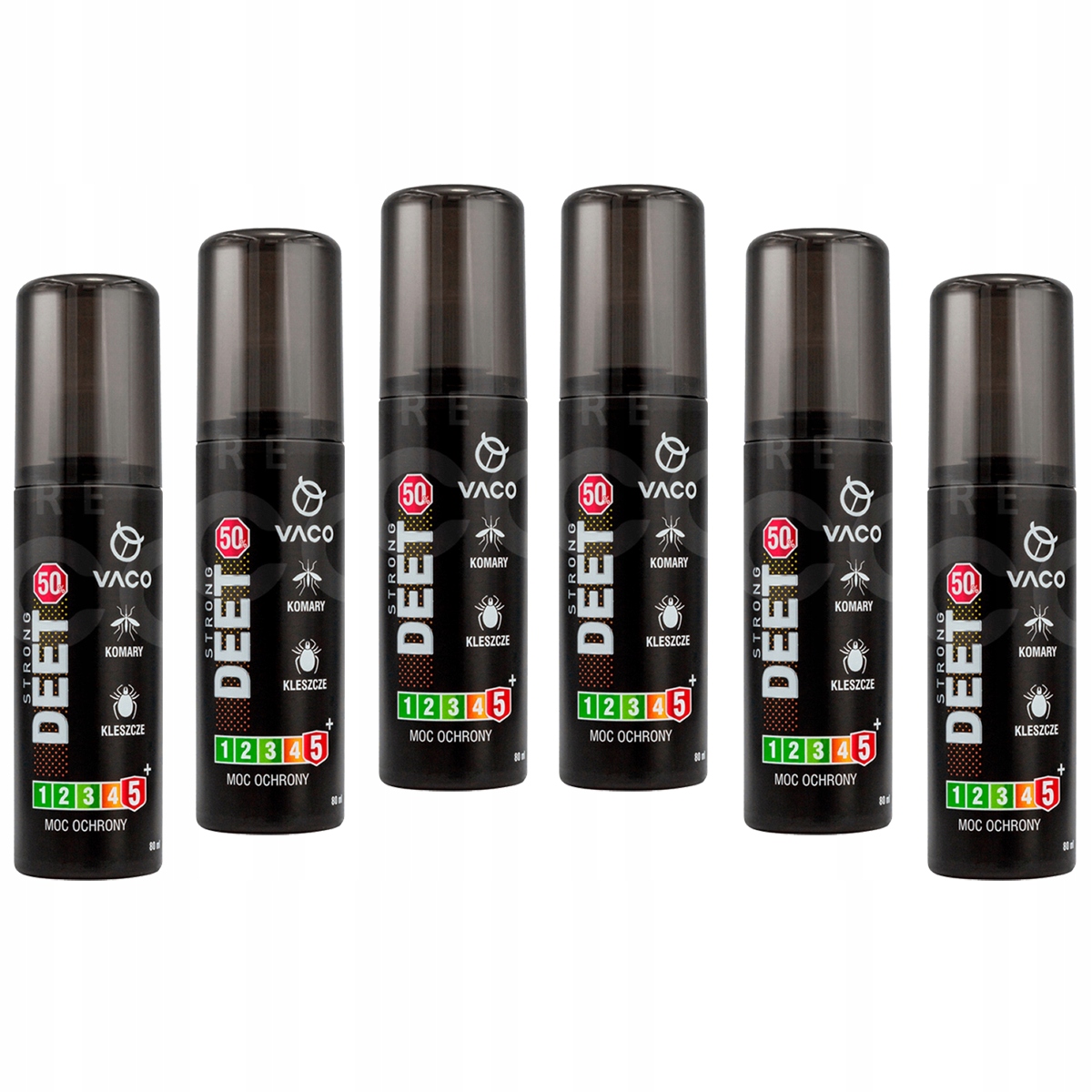 6x Spray na komary kleszcze meszki odstraszacz Vaco 80ml Strong Deet 50%