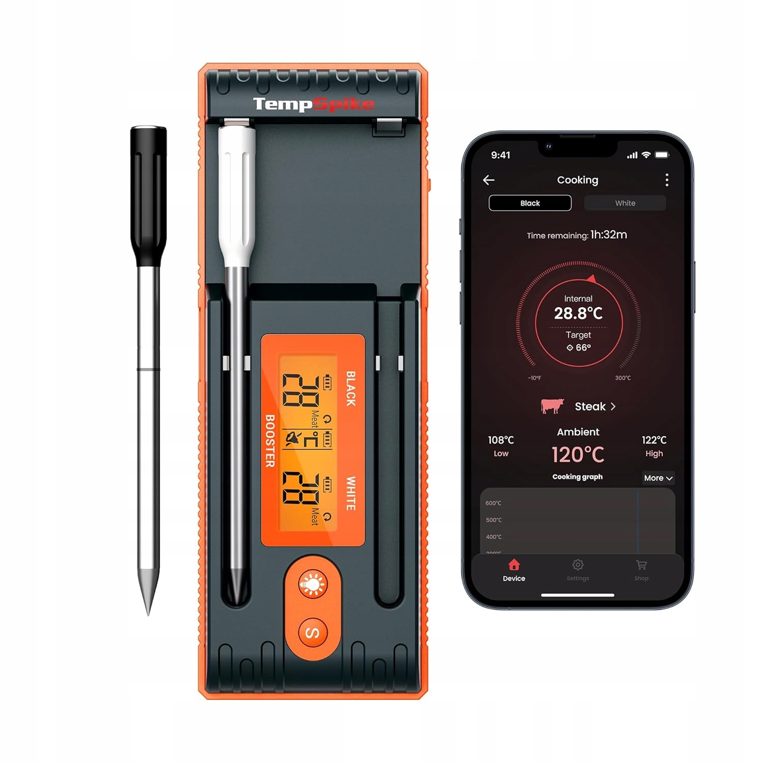 Teplomer Sonda Tempspike TP962 Bezdrôtový Bluetooth Pre Grilovanie Sada