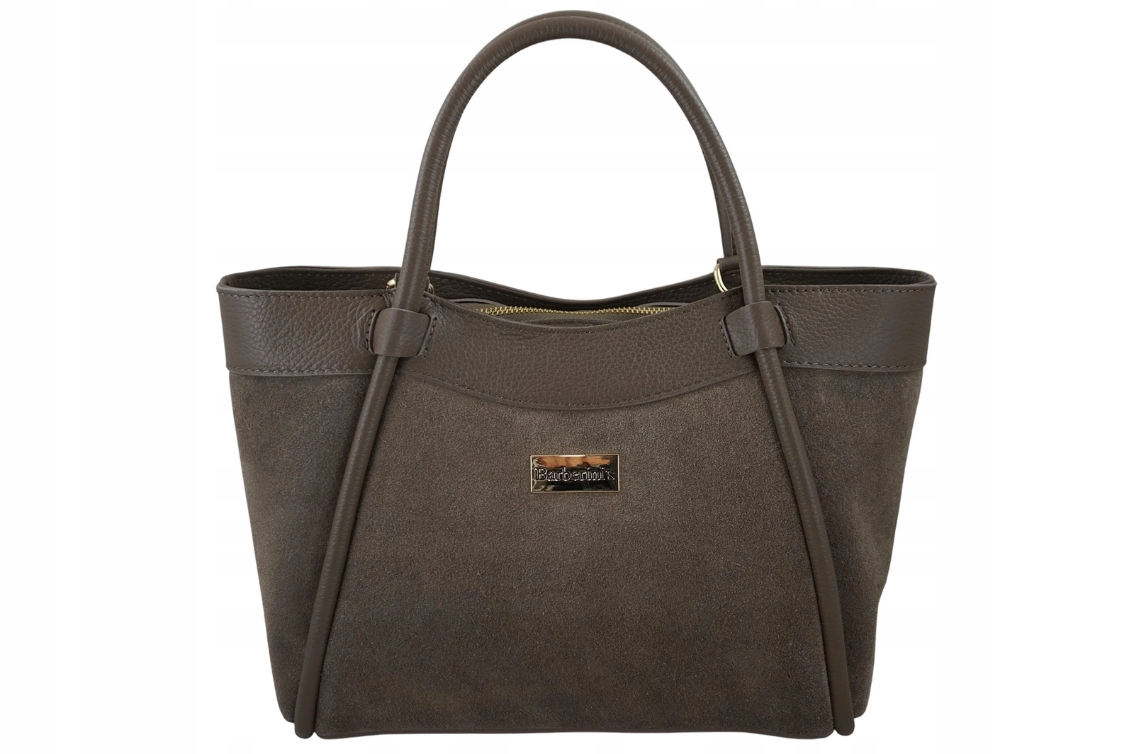 Elegantní kabelka ze semišové kůže tmavě béžová