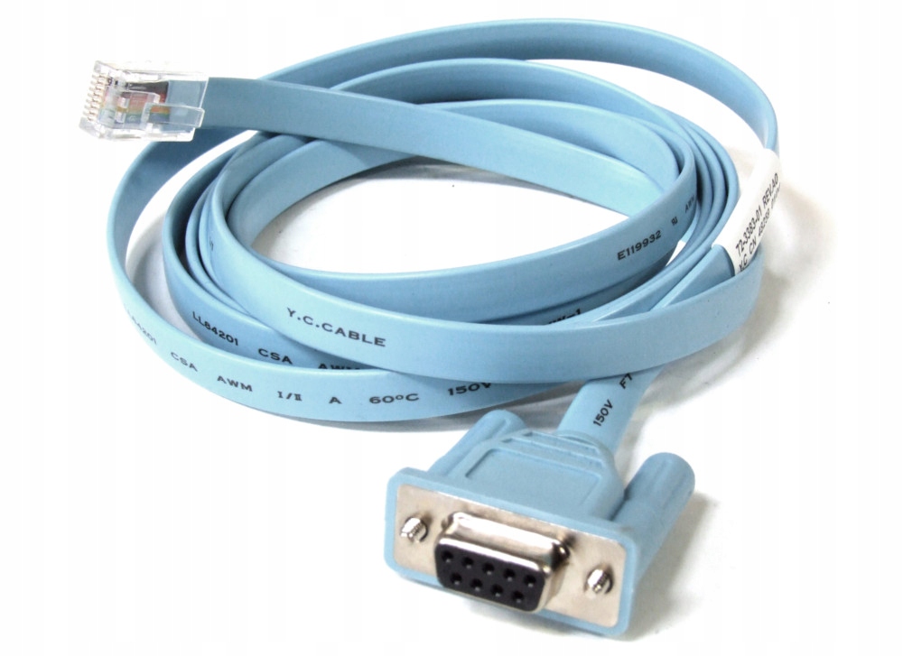 ORYGINALNY KABEL CISCO DB9 ŻEŃSKI - RJ45 LAN RS232 KONSOLA CISCO HP JUNIPER