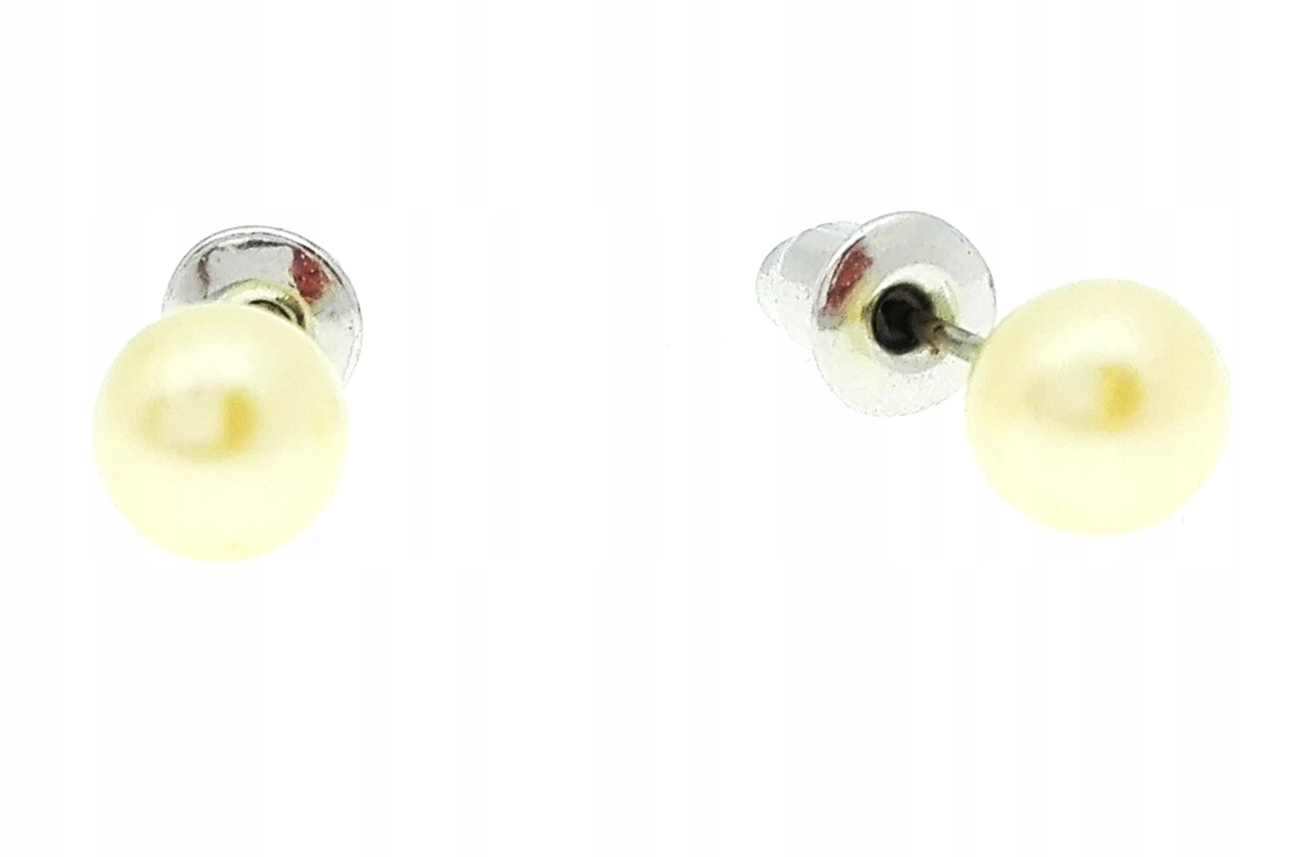 

Kolczyki perełki perły jasnożółte 6 mm