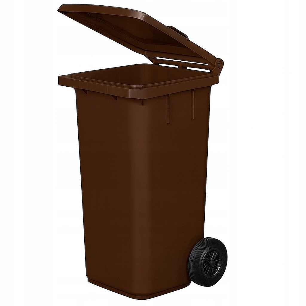 Praktyczny i trwały pojemnik na odpady Bio o pojemności 120 litrów Brązowy