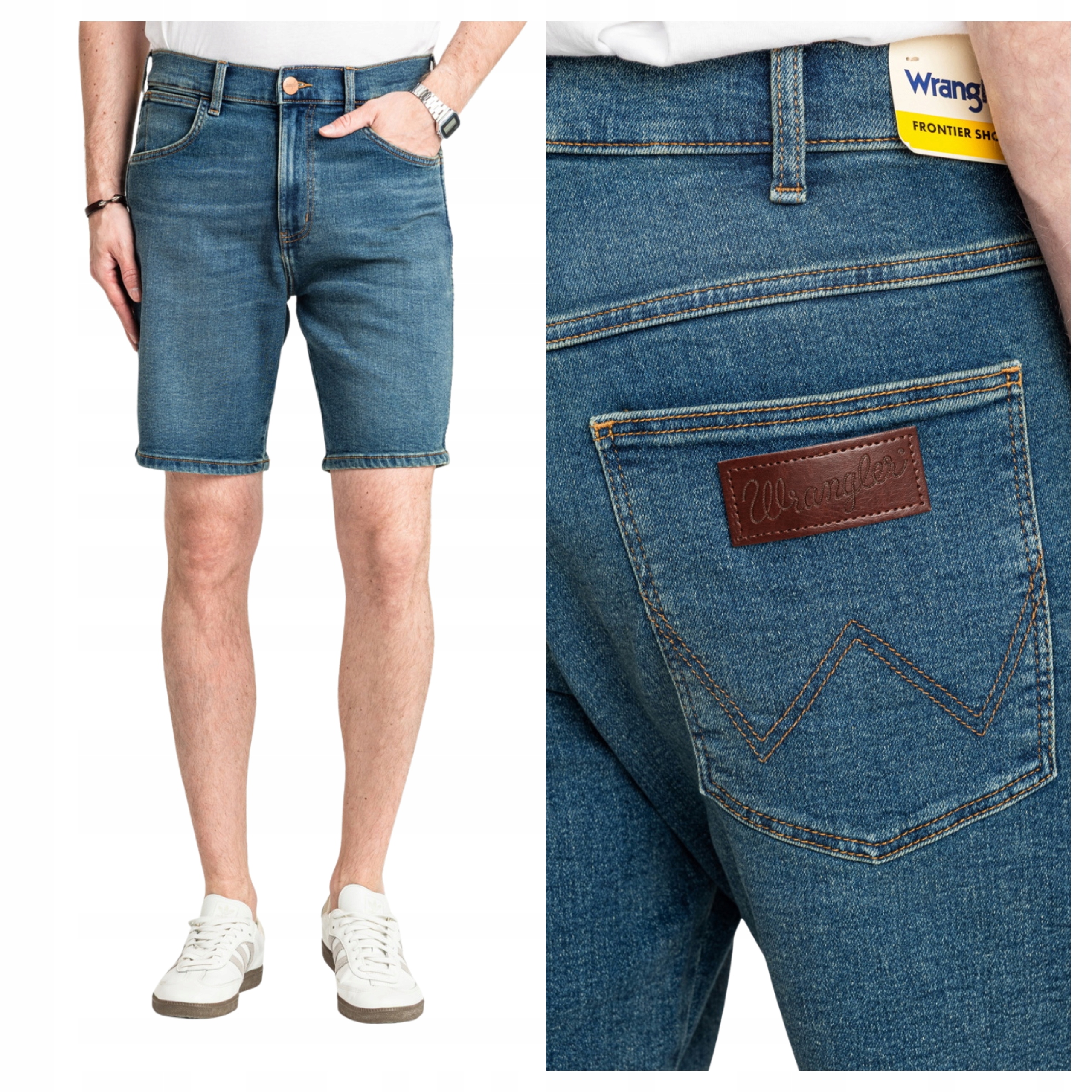 Pánské šortky Wrangler Frontier Short Jeans modré W31