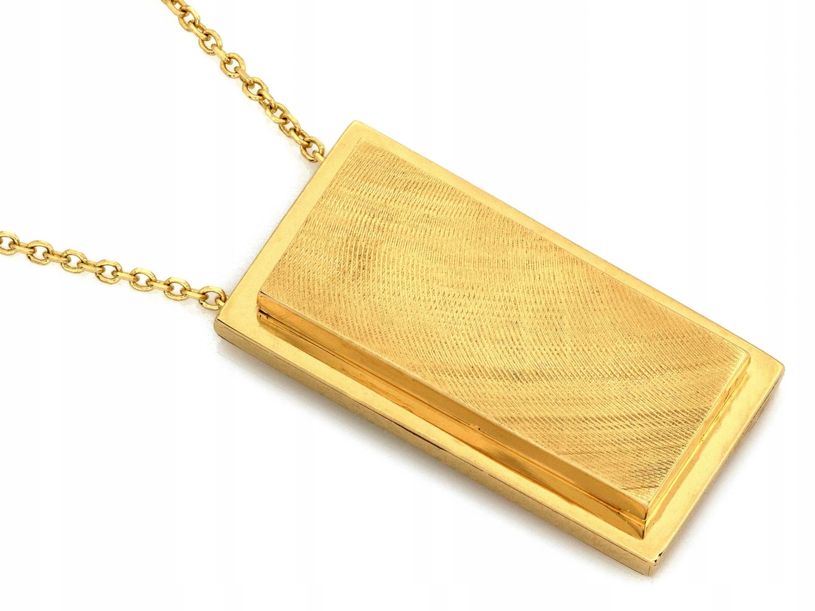 Zlatý náhrdelník 585 s obdélníkovým saténovým přívěskem 45 cm