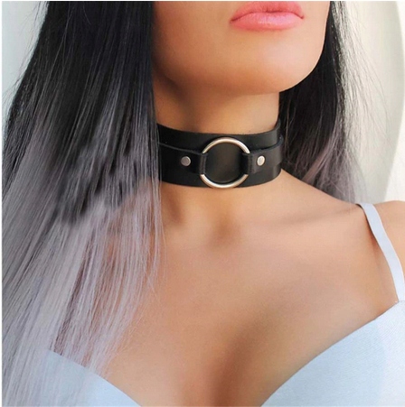 

BDSM87 Skórzany naszyjnik Obroża Choker Punk Goth