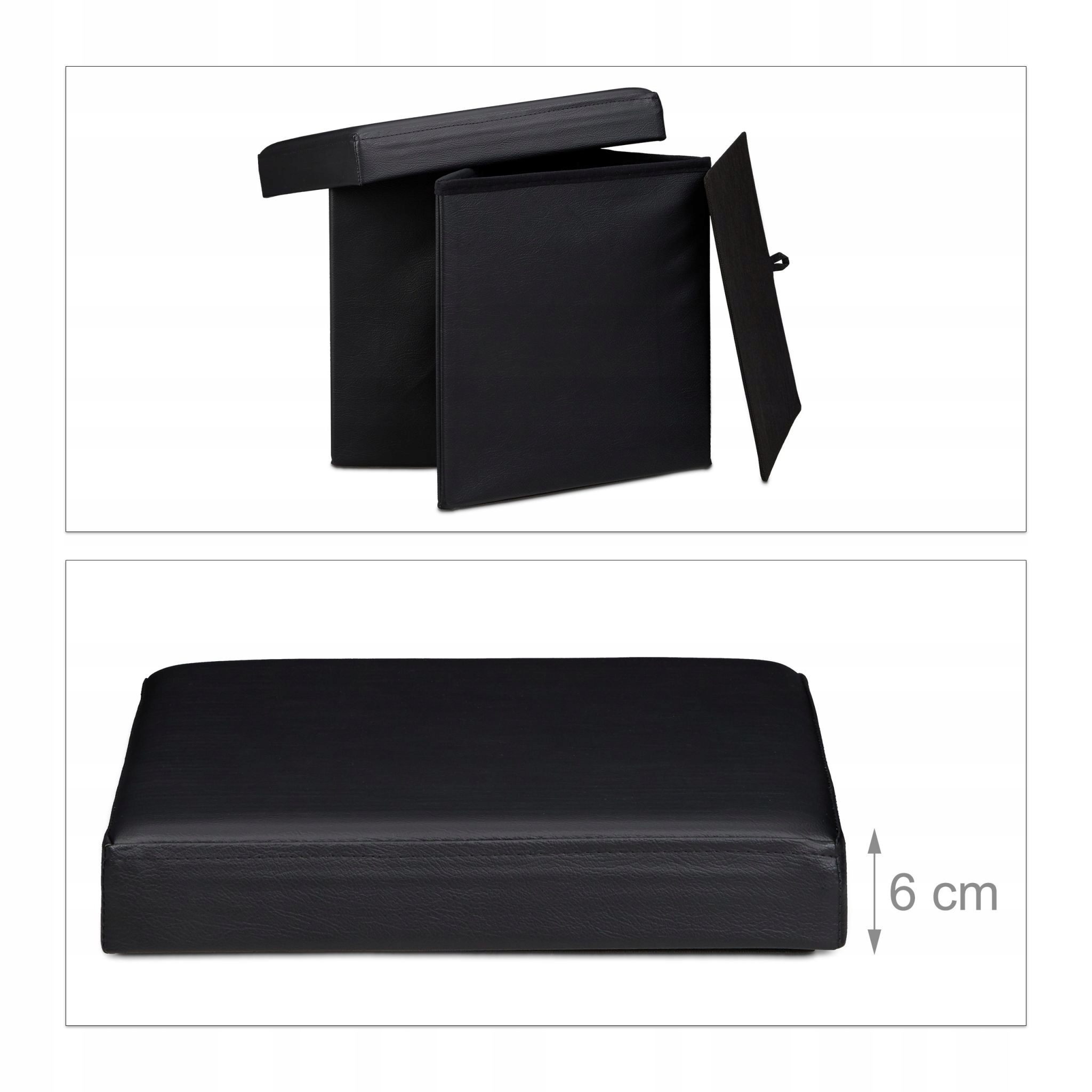 Pufa tapicerowana Relaxdays czarny EAN (GTIN) 4052025046491