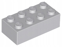 Lego Kostka Cihla 2x4 Světle šedá Brick Lbg Zámek 4211385 3001 100 ks