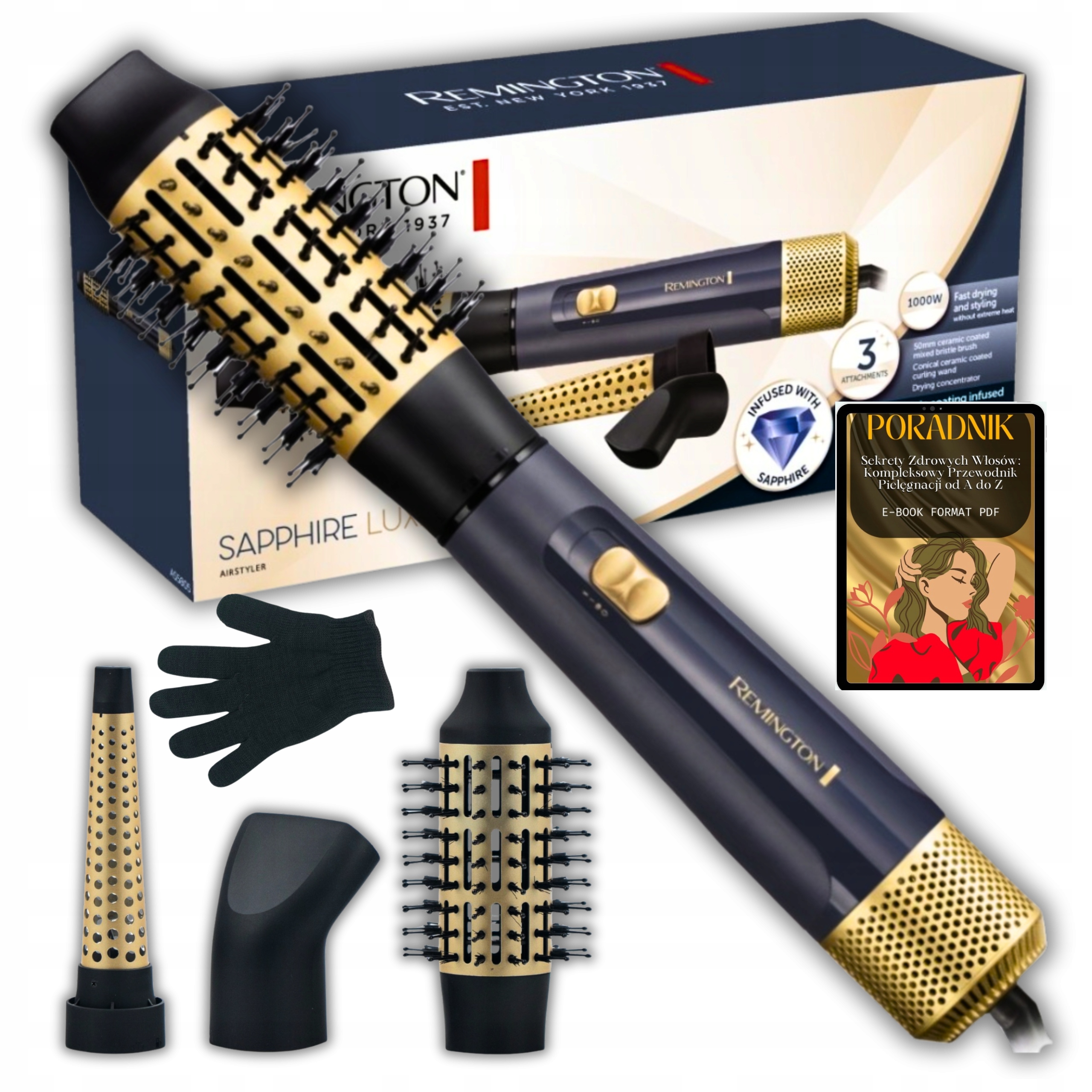 Suszarko-lokówka Do Włosów Remington 3 Końcówki Jonizacja Nowoczesna+gratis