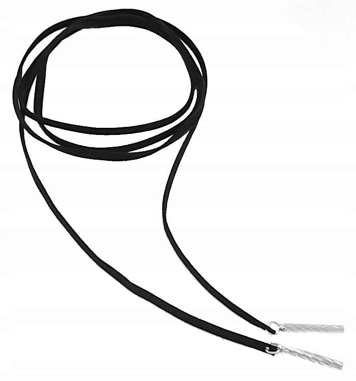 

Naszyjnik Długi Wrap Rzemień Czarny Srebrne Rurki