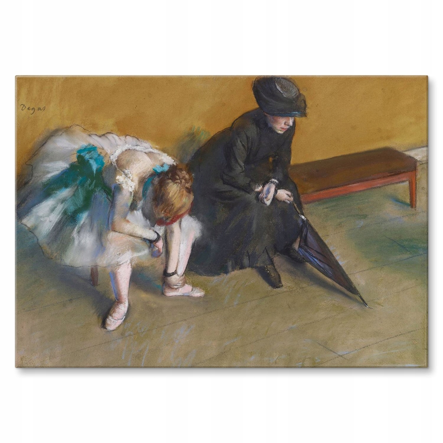 Kovový plakát Waiting Edgar Degas Dárek 30 x 42 cm