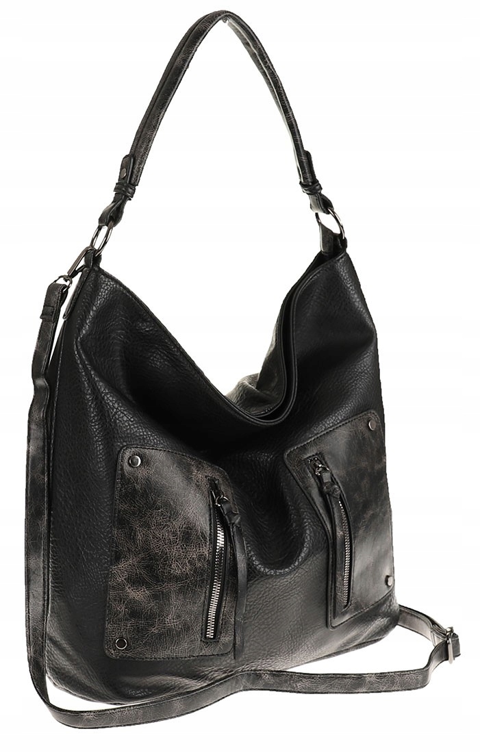 Maria C. Modna Torebka Damska Worek Listonoszka na Ramię MC844 Black