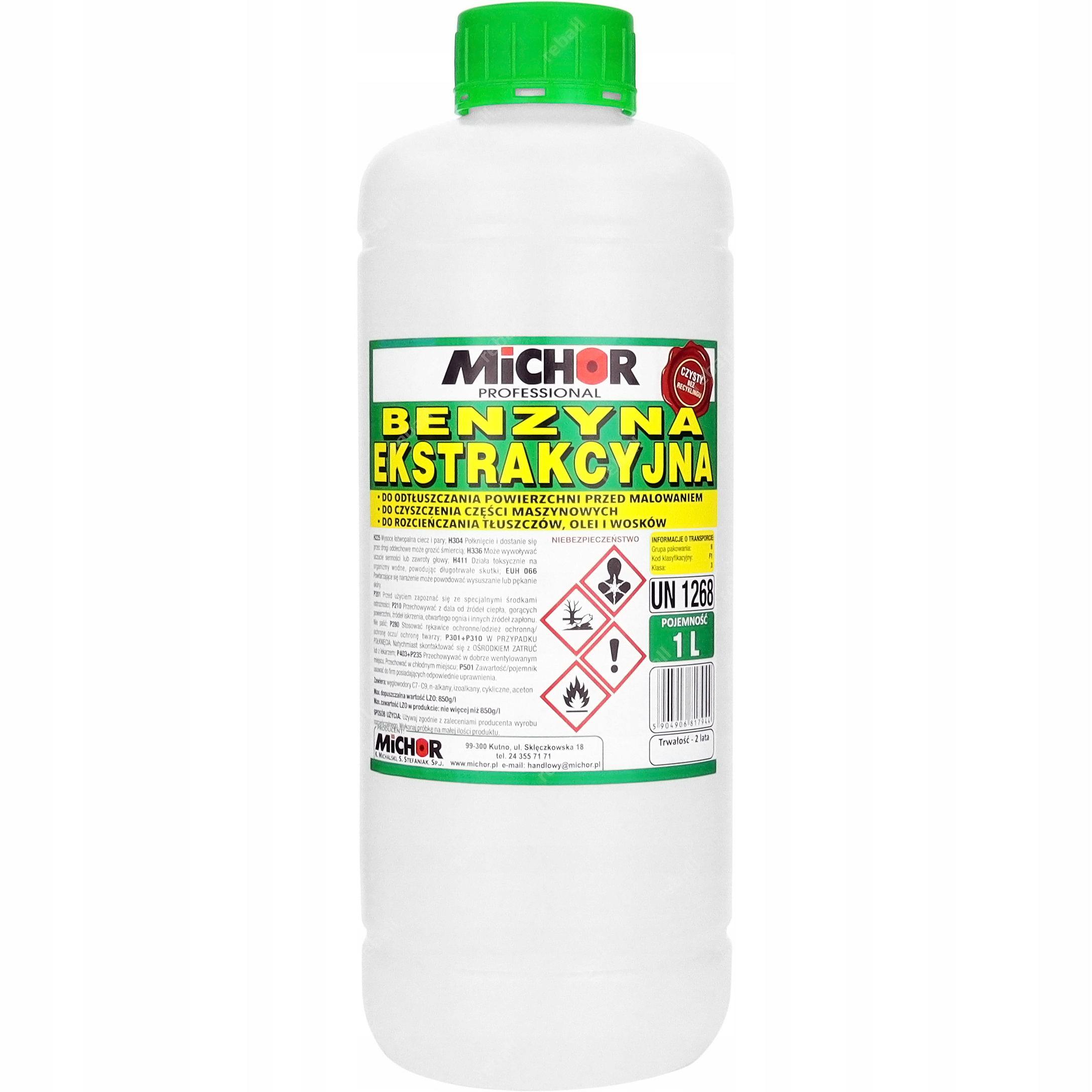 BENZYNA EKSTRAKCYJNA 1L ROZPUSZCZALNIK ROZCIEŃCZALNIK ODTŁUSZCZACZ BEZWONNY