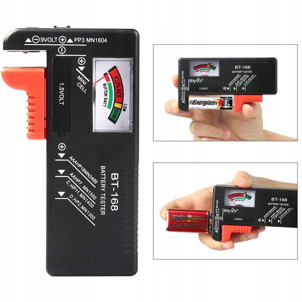 ANALOGOWY TESTER MIERNIK BATERII I AKUMULATORKÓW AA AAA R14 R9 PASTYLKOWYCH Model 01864