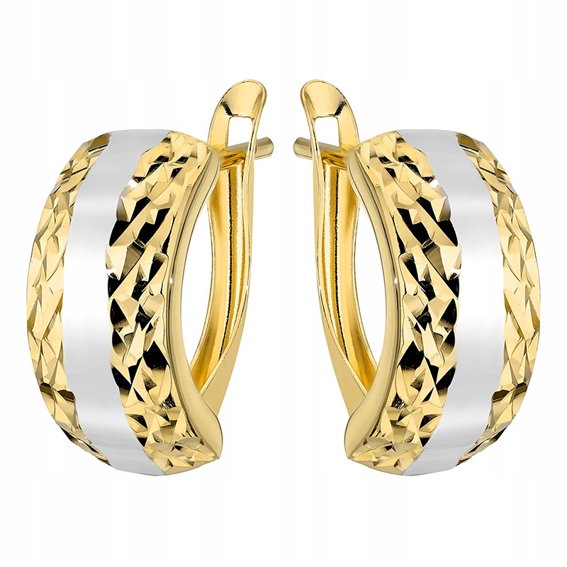 Zlaté Náušnice Anglické pr. 585 Dvoubarevné 14k