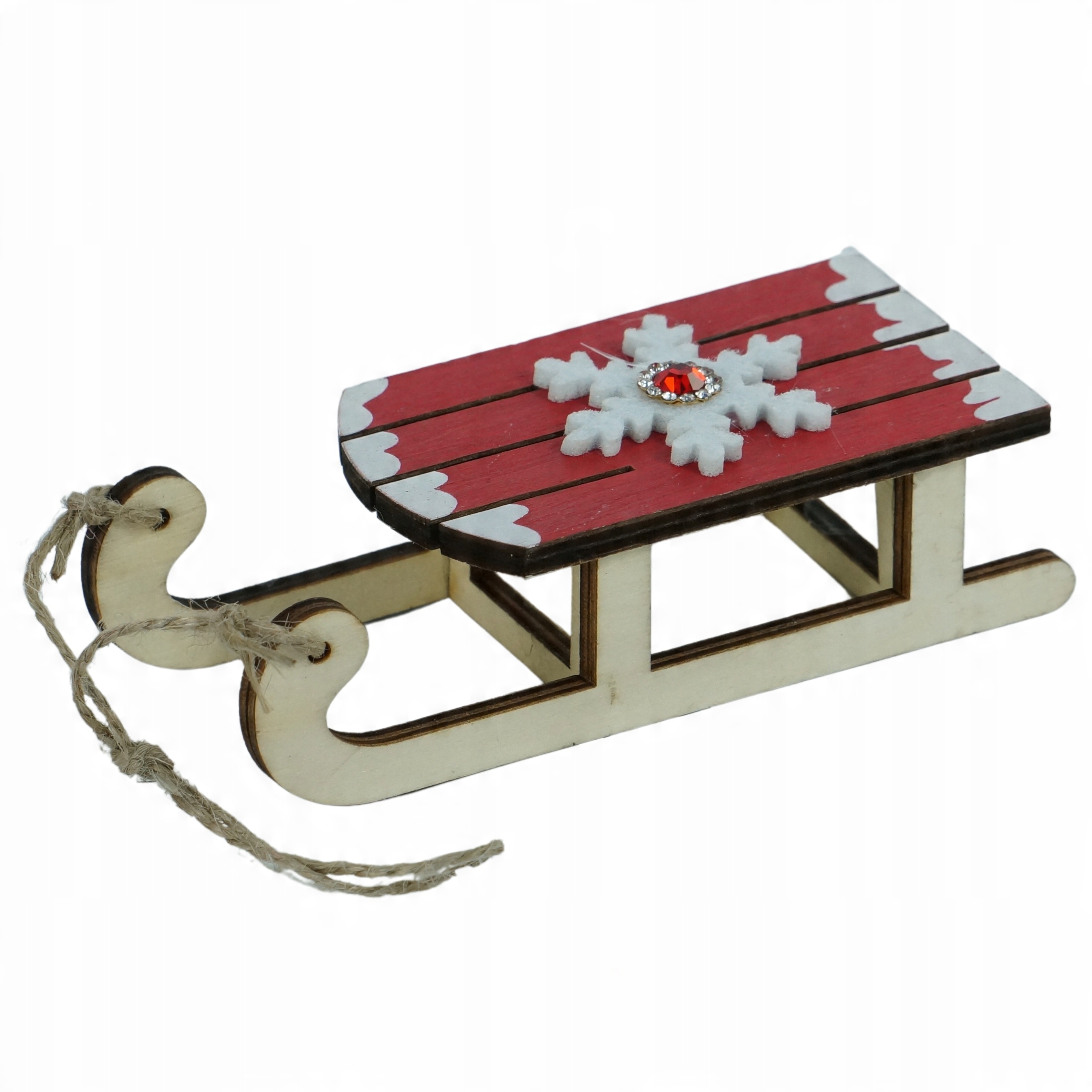 

Drewniane sanki dekoracyjne 12 cm zawieszka ozdoba