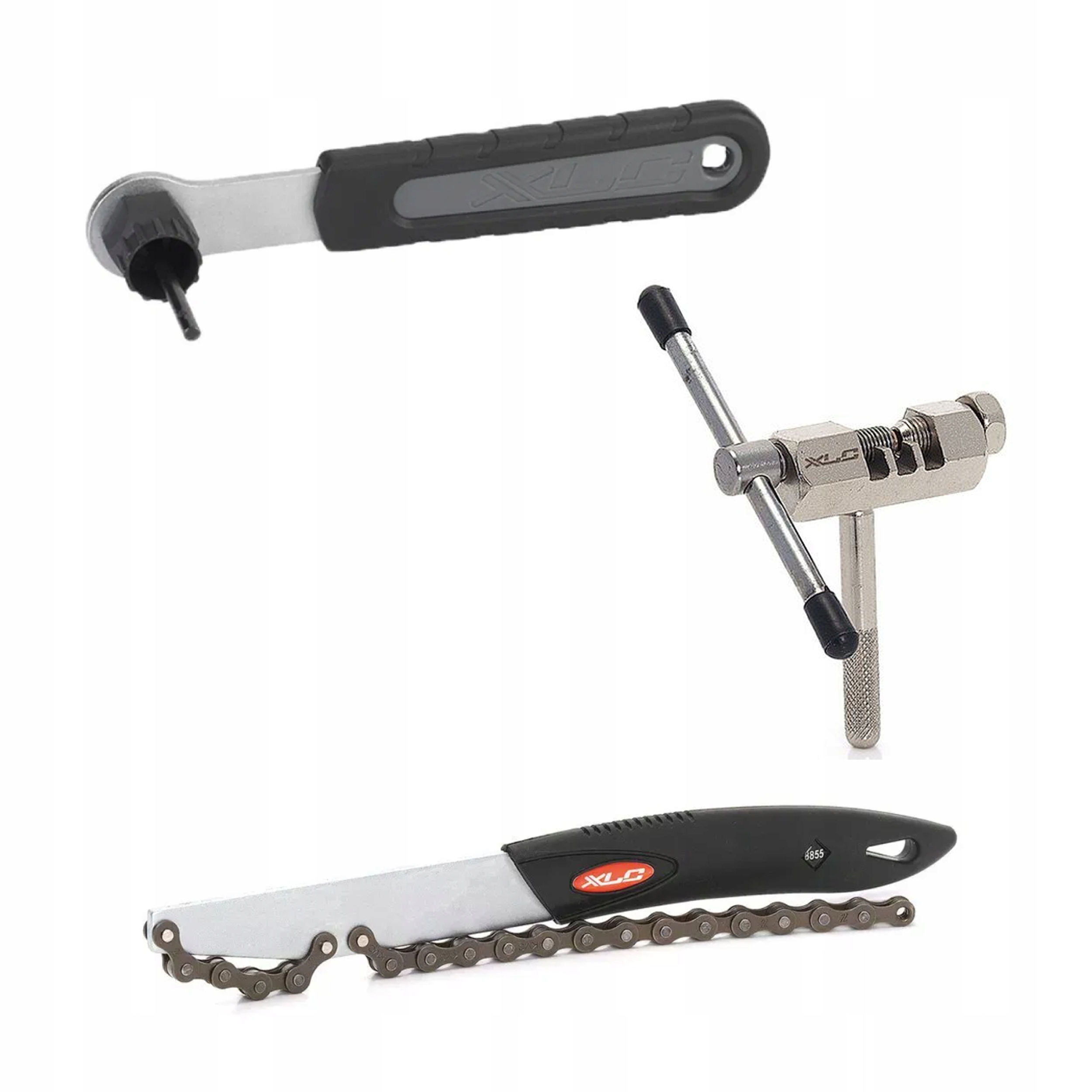 Zestaw XLC klucz z rączką do kaset bacik skuwacz rozkuwacz łańcucha 3el