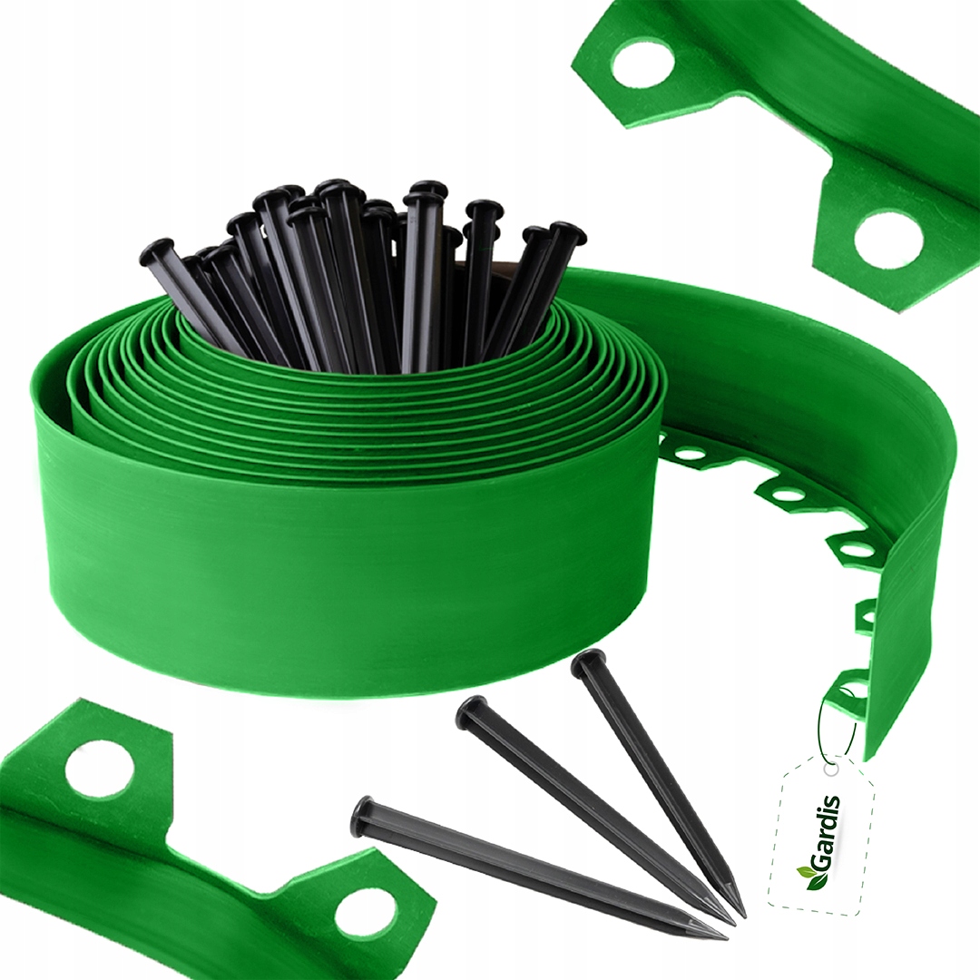 Obrzeże Ogrodowe 10m zielony 10cm trawnikowe border Wysokie tworzywo +kotwy