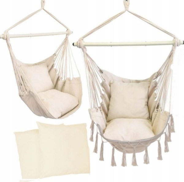 

Huśtawka Fotel Wiszący Hamak Brazylijski boho ecru