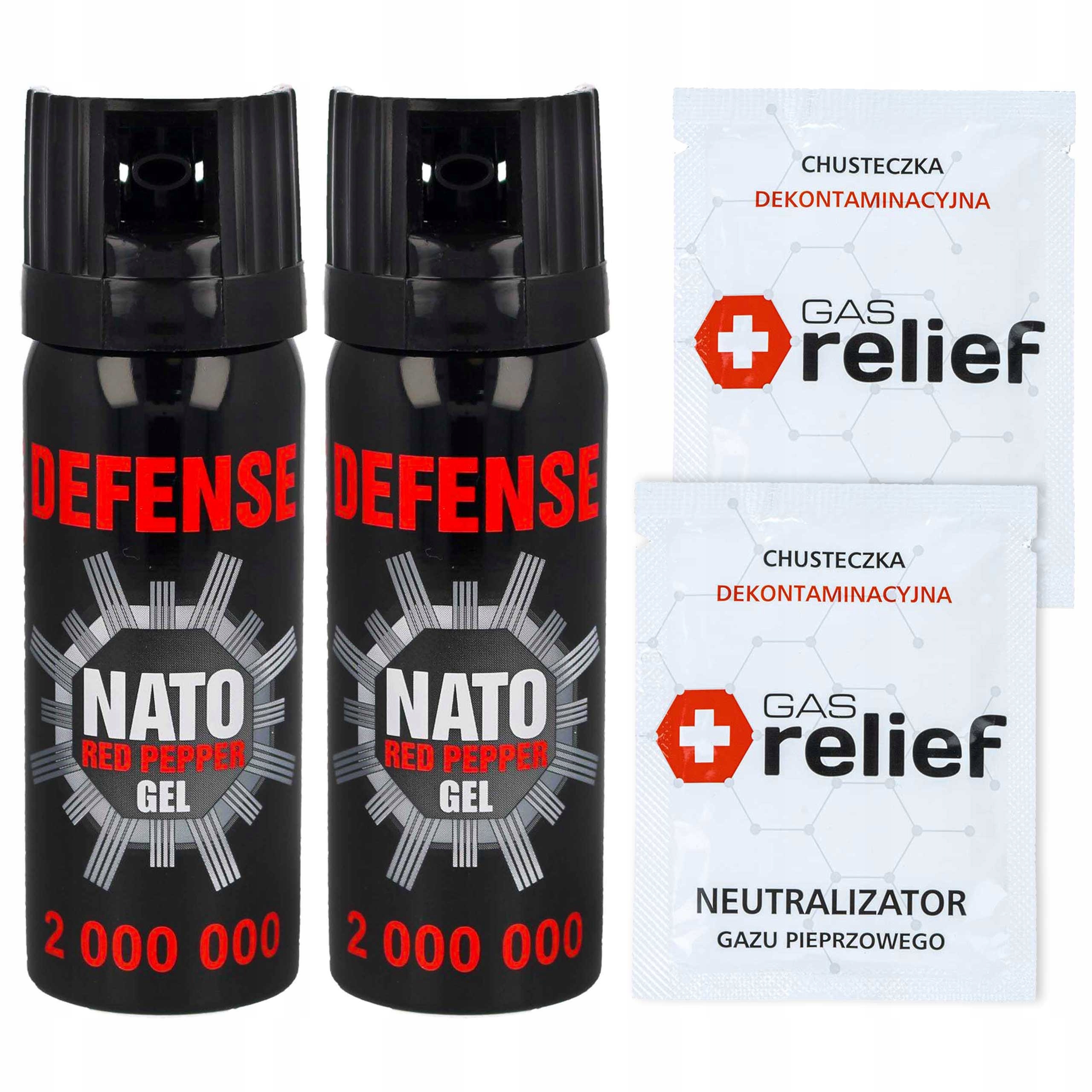 Gaz pieprzowy Nato Żel 50ml 2x neutralizator 2x