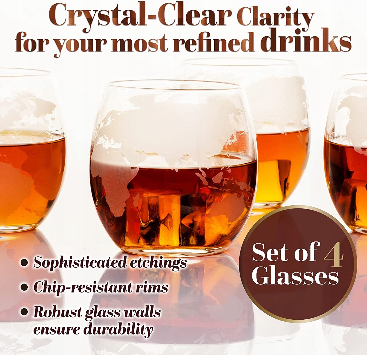 ELEGANCKA KARAFKA DO WHISKY ZESTAW PREZENT WHISKEY Materiał wykonania szkło