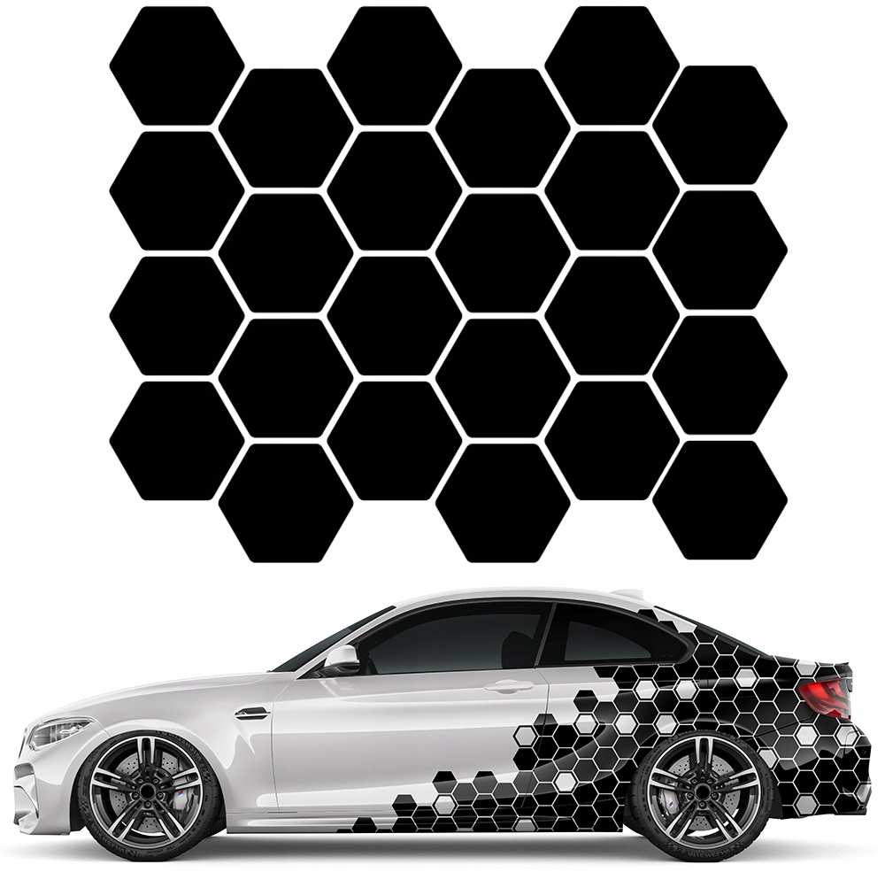 

Naklejka na auto Plaster Miodu Hexagon 24szt 9x10