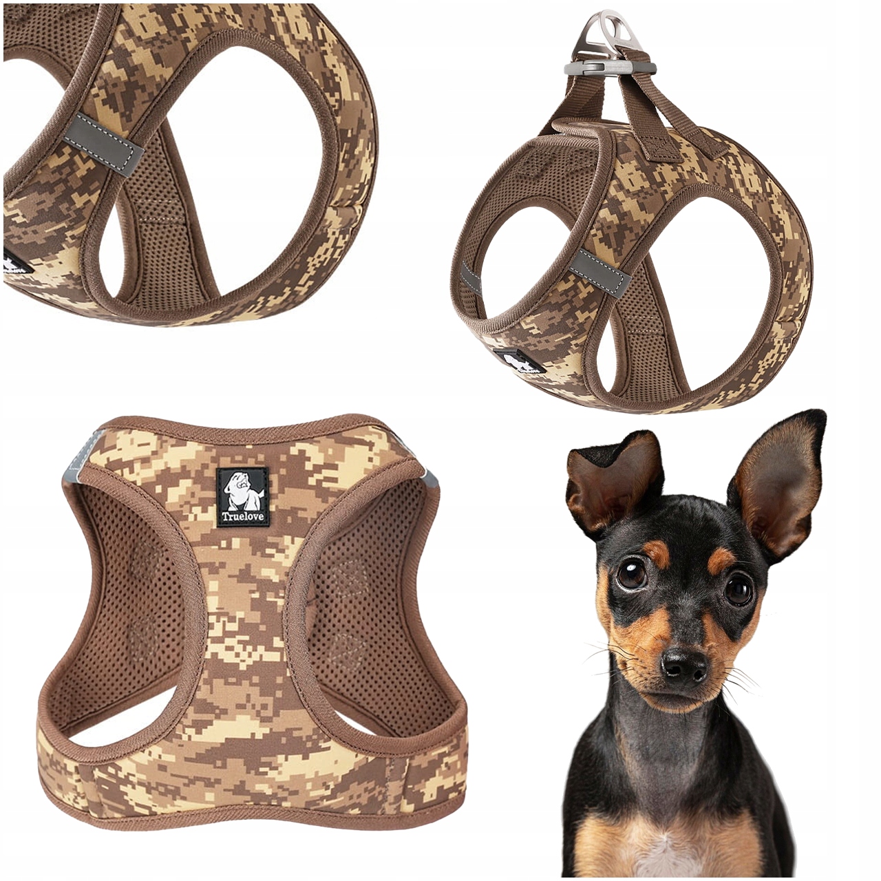 Levně Postroje Pro Malého Psa Step-in Nastavitelné Truelove Mini Lehké Hnědé Xxs