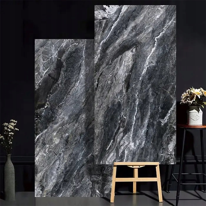 Szary marmur ŻYŁKI gres 120x60 WYSOKI POŁYSK gat.1 Typ gres