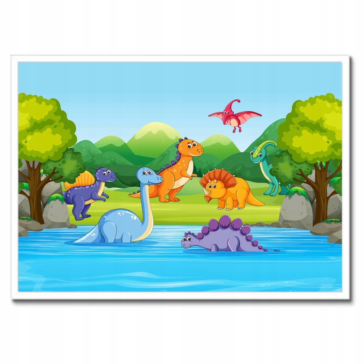 Plakáty v rámu 70x50 Veselý tým dinosaurů