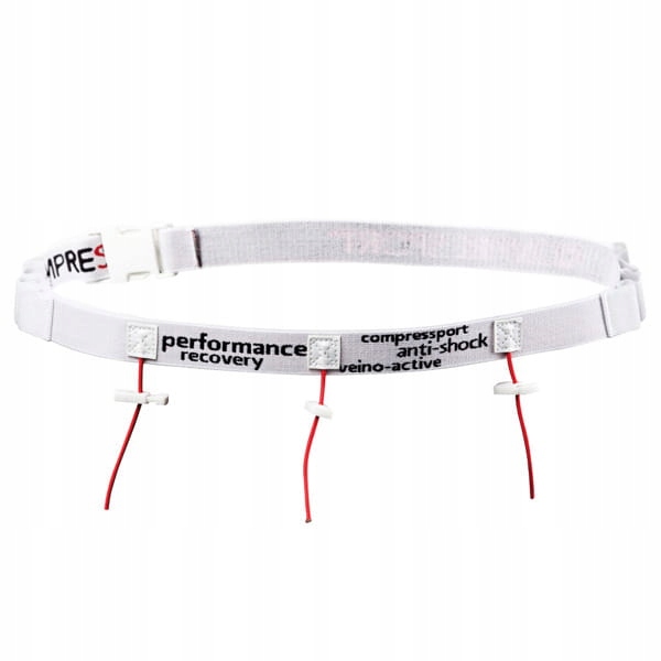 Compressport pas na numer startowy biały