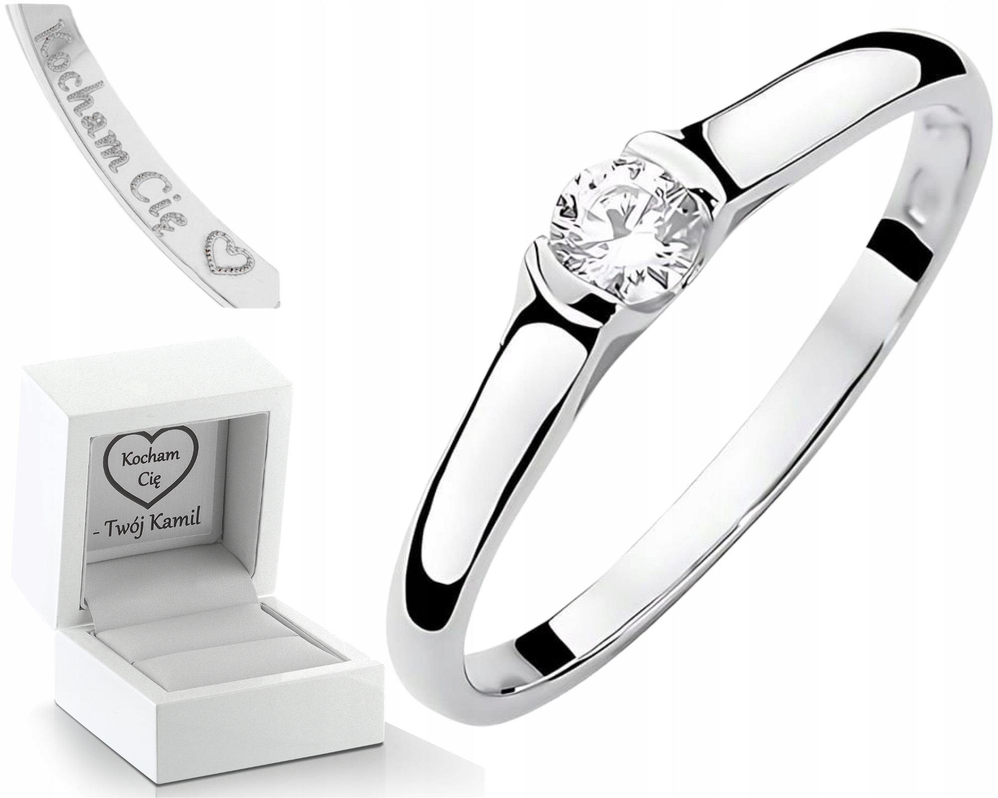 Bílý Zlatý Prstýnek S Laboratorním Briliantem, Klasický Zásnubní Prsten