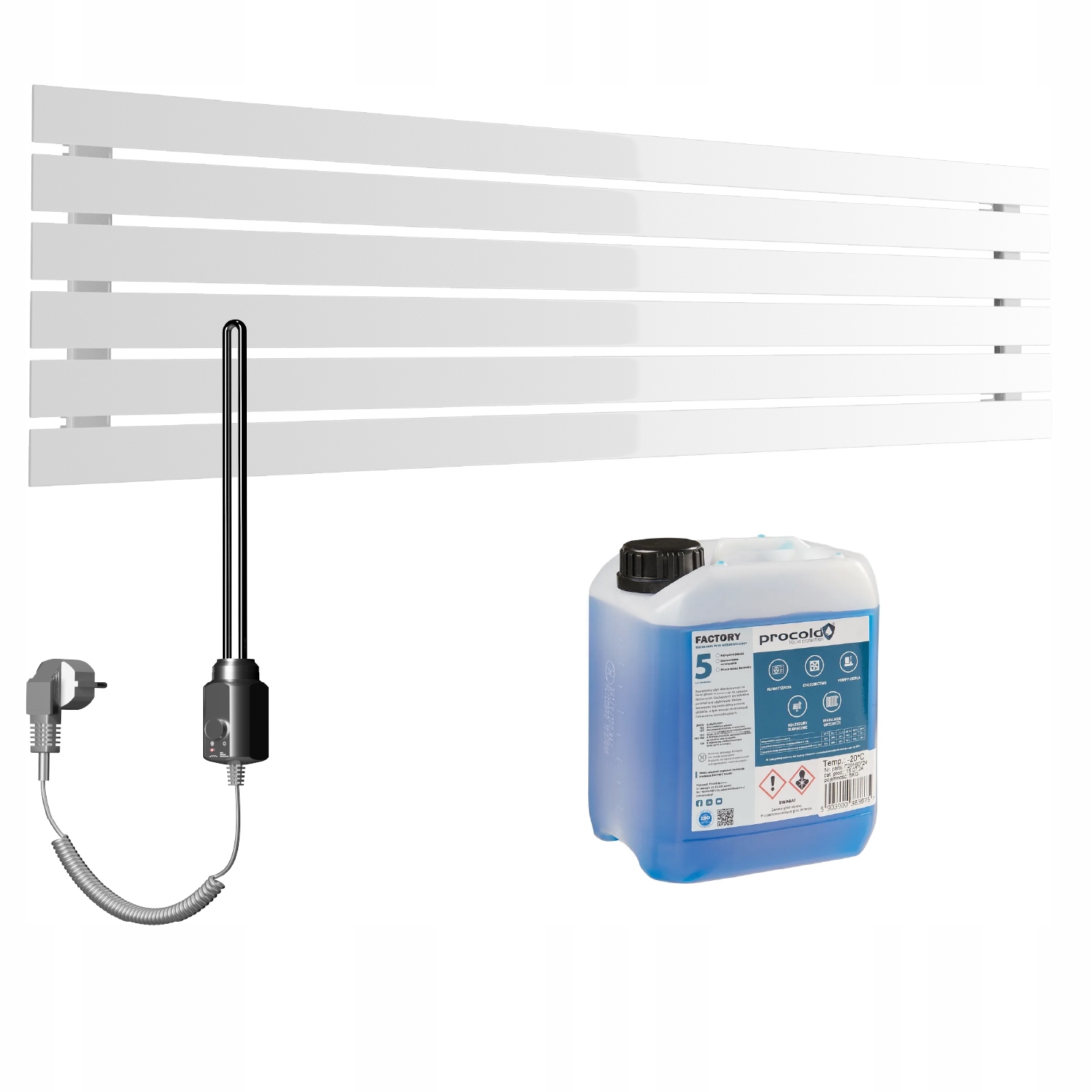 Set Horizontální elektrický ohřívač Bello 45x120 Bílý Lesk