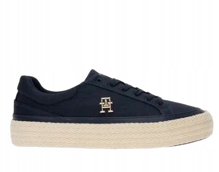 Tommy Hilfiger Černé Tenisky S Logem A Bílou Podrážkou 35 U1A