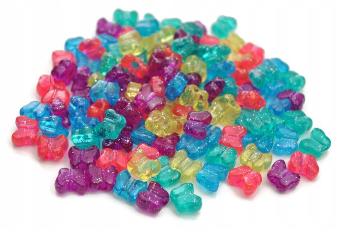 KORALIKI MOTYLKI BROKATOWE WŁOSY WARKOCZYK KN.010