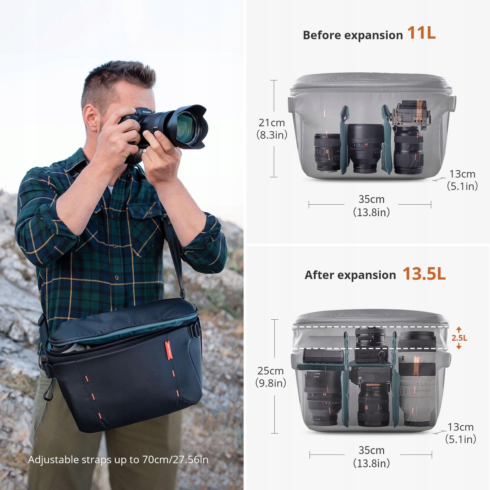 PGYTECH 11L-13L Waterproof Camera Bag for Sony Canon Nikon DJI — miniatura 2