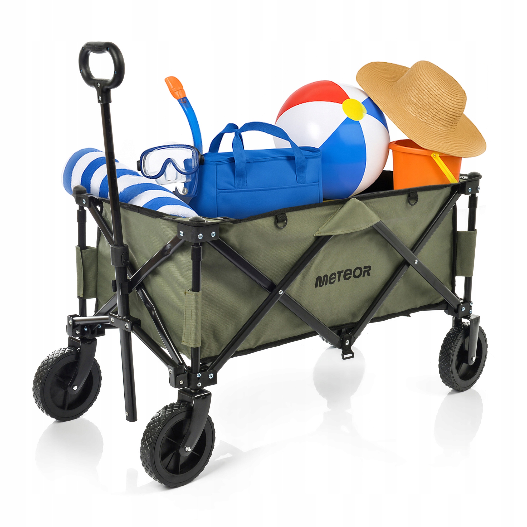Wózek Transportowy Składany Plażowy Meteor na wycieczkę zakupy z pokrowcem
