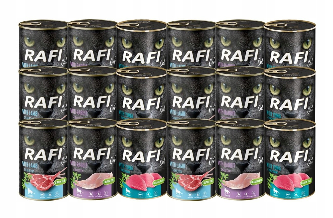 Mokré krmivo pro kočky po sterilizaci Rafi Sterilised mix chutí 18x400g