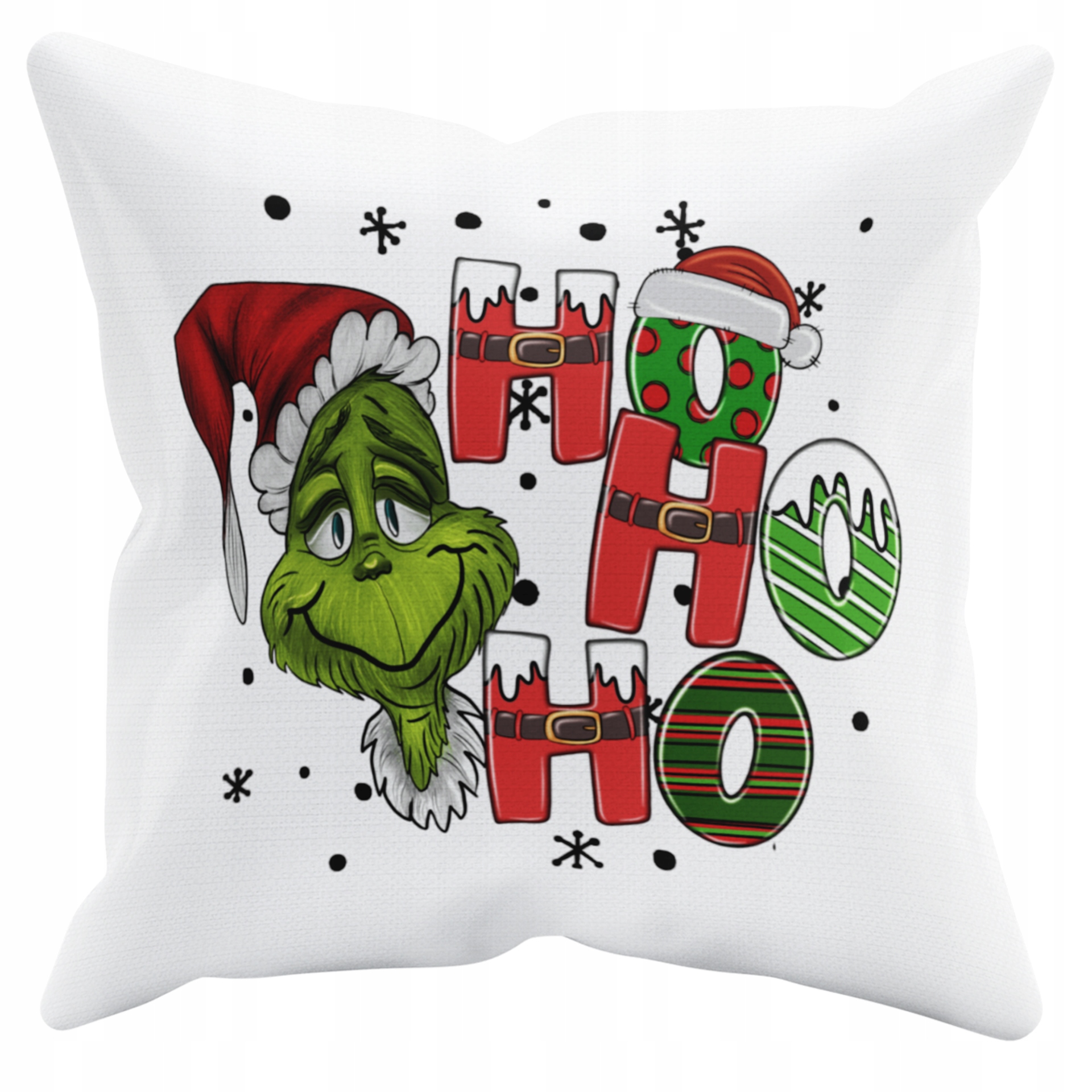 POSZEWKA NA PODUSZKĘ JAŚKA DO PRZEDSZKOLA GRINCH ŚWIĘTA + IMIĘ GRATIS Kolor dominujący biel