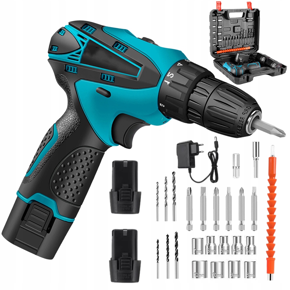 Aku Vrtačka Akumulátorový 12V Dvourychlostní, Lehký, Praktický Do Domácnosti