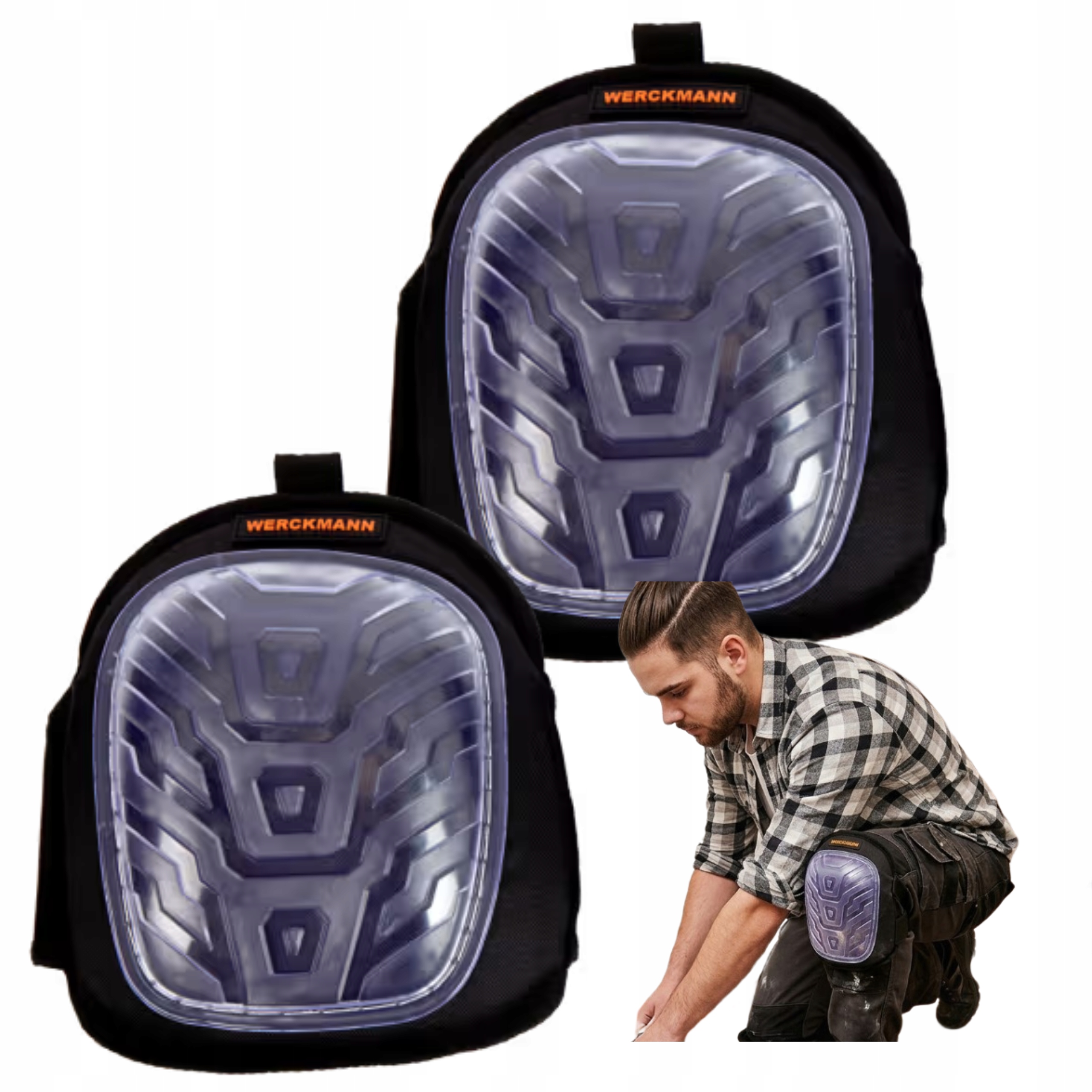 NAKOLANNIKI ROBOCZE REGULOWANE OCHRANIACZE NA KOLANA WERCKMANN ŻELOWE 2SZT