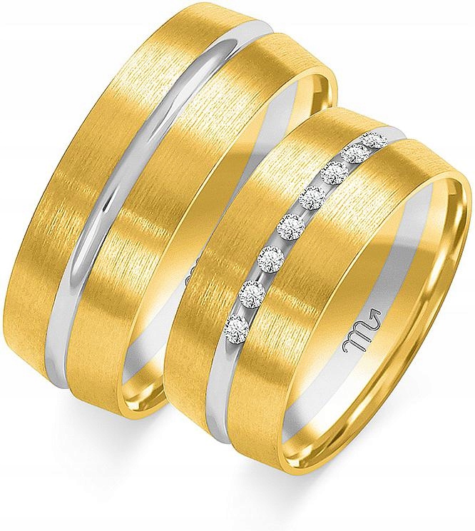 Zlatý snubní prsten pro pár 585, velikost 35 36 37, dámská pánská kolekce