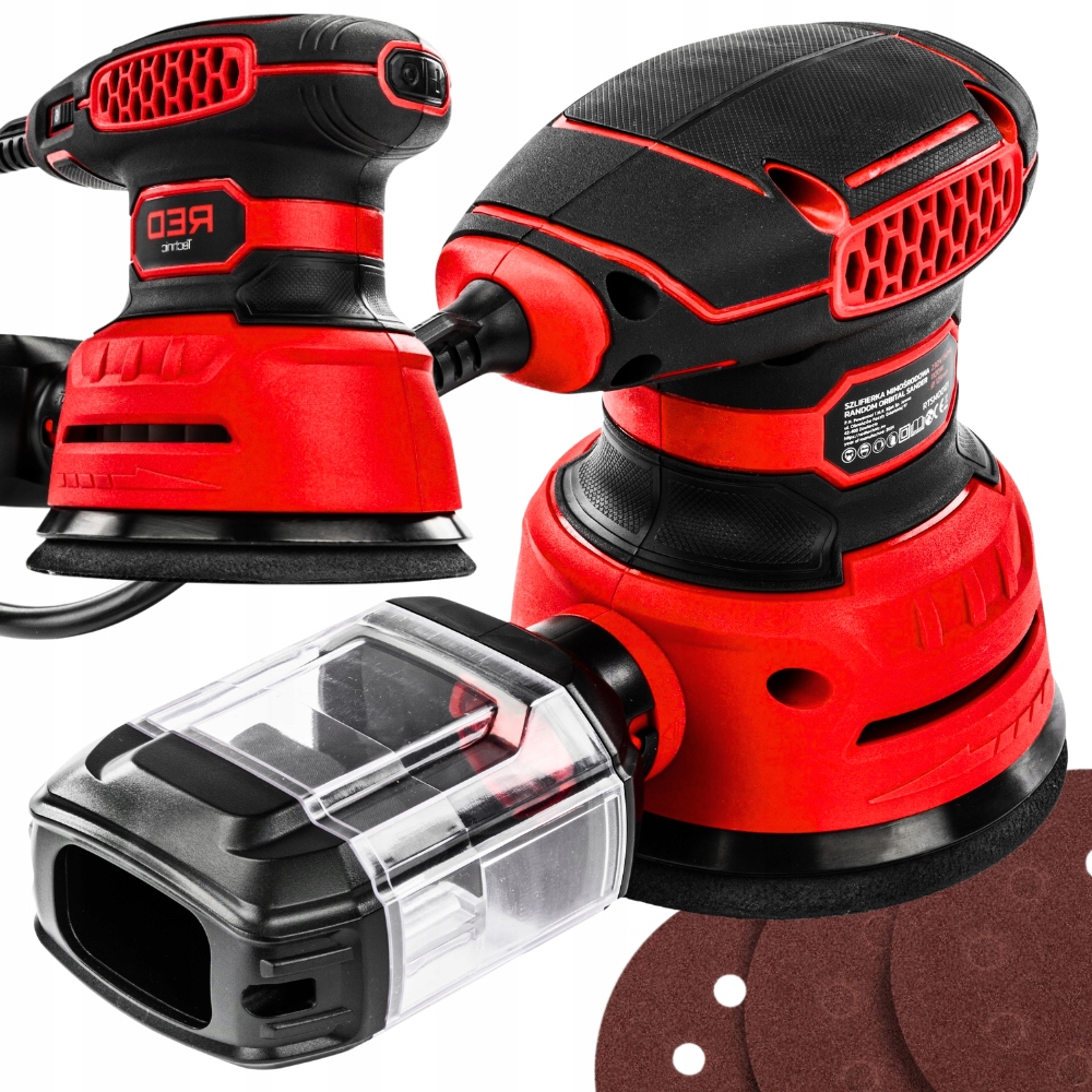 Elektrická excentrická Oscilační Bruska 125 mm Silná 24 kroužků Set