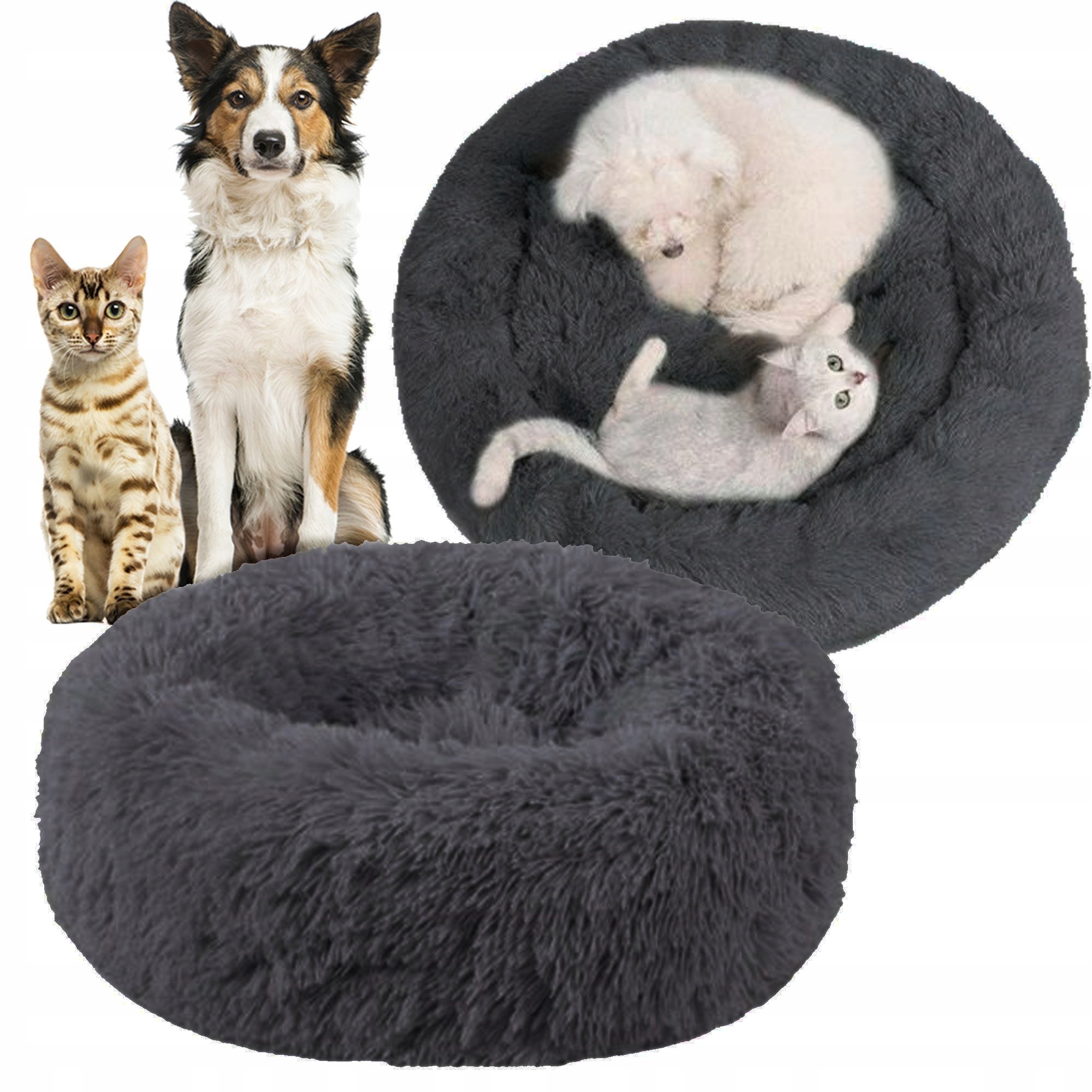 Levně Pelíšek Pro Psa Kočky Chlupaté Nadýchané Polštář Plyš 50 cm